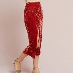 🔮NWT Anthropologie Maeve Velvet Midi Skirt